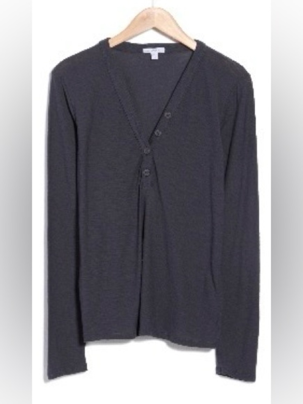 James Perse Long Sleeve Slub Jersey Henley in Blue Noir Size 1 (Small)